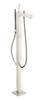 Freestanding Tub Filler Trim with Handshower in Brushed Nickel