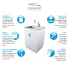 24-in White Laundry Cabinet with Pull-Out Basket, Stainless Steel Sink, and Stainless Steel High Arc Faucet