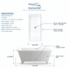 Transolid SMN6030 Milan 60in X 30in Freestanding Resin Stone Bathtub with Center Drain and Built-In Overflow