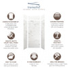 Transolid SWKX36368412-47V SaraMar 36-in x 36-in x 96-in Glue to Wall 6-Piece Shower Wall Trimmable Kit with Extension, White Venito Velvet