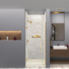 Transolid SWKX36368412-48V SaraMar 36-in x 36-in x 96-in Glue to Wall 6-Piece Shower Wall Trimmable Kit with Extension, Biscotti Marble Velvet