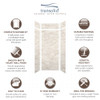 Transolid SWKX36368412-48V SaraMar 36-in x 36-in x 96-in Glue to Wall 6-Piece Shower Wall Trimmable Kit with Extension, Biscotti Marble Velvet
