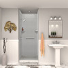 Transolid SWKX36368412-27V SaraMar 36-in x 36-in x 96-in Glue to Wall 6-Piece Shower Wall Trimmable Kit with Extension, Grey Beach Velvet