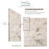 Transolid SWK603696-48V SaraMar 60-in x 36-in x 96-in Glue to Wall 3-Piece Shower Wall Trimmable Kit, Biscotti Marble Velvet
