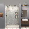 Transolid SWK603696-48V SaraMar 60-in x 36-in x 96-in Glue to Wall 3-Piece Shower Wall Trimmable Kit, Biscotti Marble Velvet