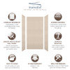 Transolid SWK483696-28V SaraMar 48-in x 36-in x 96-in Glue to Wall 3-Piece Shower Wall Trimmable Kit, Cashew Velvet