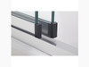 Frameless sliding shower door in matte black frame finish with smooth glass texture 44-5/8" Frameless sliding shower door in matte black frame finish with smooth glass texture 44-5/8"