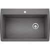 Blanco KFA-441467 Super Single Dual Mount Sink Kit with Pull-Down Faucet, Sink Grid, and Strainer in Cinder