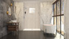 Linear 32 in. L x 60 in. W Alcove Shower Pan Base with Center Drain in Cameo