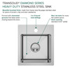 Transolid KKM-DTSB151710-3 Diamond Sink Kit with Single Bowl, Micro Dual Mount Installation, 3 Pre-Drilled Holes, Magnetic Accessories Kit, and Drain Kit