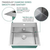 Transolid KKM-DTSB232210 Diamond Sink Kit with Single Bowl, Micro Dual Mount Installation, Magnetic Accessories Kit, and Drain Kit