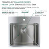 Transolid KKM-DTSB232210 Diamond Sink Kit with Single Bowl, Micro Dual Mount Installation, Magnetic Accessories Kit, and Drain Kit