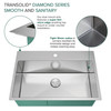 Diamond Sink Kit with Single Bowl, Micro Dual Mount Installation, 5 Pre-Drilled Holes, Magnetic Accessories Kit, and Drain Kit