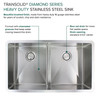 Diamond Sink Kit with Equal Double Bowls, Undermount Installation, Magnetic Accessories Kit, and Drain Kit