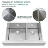 Diamond Sink Kit with Farmhouse Style 60/40 Double Bowls, Magnetic Accessories Kit, and Drain Kit