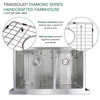 Diamond Sink Kit with Farmhouse Style 60/40 Double Bowls, Magnetic Accessories Kit, and Drain Kit