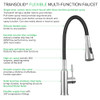 Transolid Kitchen/Laundry Faucet with Dual Spray, Flex Neck, 1.8 GPM, and Garden Hose Adapter in Black