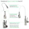 Transolid Kitchen/Laundry Faucet with Dual Spray, Flex Neck, 1.8 GPM, and Garden Hose Adapter in White