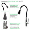 Transolid Kitchen/Laundry Faucet with Dual Spray, Flex Neck, 1.8 GPM, and Garden Hose Adapter in Brushed Nickle/Matte Black