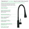 Transolid Kitchen/Laundry Faucet with Dual Spray, Flex Neck, 1.8 GPM, and Garden Hose Adapter in Matte Black