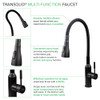 Transolid Kitchen/Laundry Faucet with Dual Spray, Flex Neck, 1.8 GPM, and Garden Hose Adapter in Matte Black