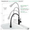 Transolid Kitchen/Laundry Faucet with Dual Spray, Flex Neck, 1.8 GPM, and Garden Hose Adapter in Matte Black