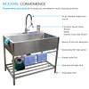 Transolid TFH-3622-SS 36-in. Stainless Steel Laundry Sink with Wash Stand in Brushed Satin