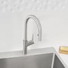 Blanco 526389 Urbena Single-Lever Pull-Down Kitchen Faucet with 1.5 GPM in Classic Steel Blanco 526389 Urbena Single-Lever Pull-Down Kitchen Faucet with 1.5 GPM in Classic Steel