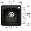 Blanco 442915 Diamond Bar Sink Dual Mount in Coal Black