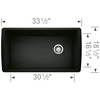 Blanco 442916 Diamond Super Single Bowl in Coal Black