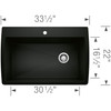 Blanco 442917 Diamond Super Single Dual Mount in Coal Black