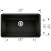 Blanco 442931 Precis 30" Single Bowl in Coal Black