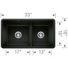 Blanco 442925 Precis Reversible 1-3/4 W/Low Divide in Coal Black