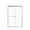 Transolid FBPT487008F-J-BN Frederick 45.75-47 in. W x 70 in. H Semi-Frameless Bypass Shower Door in Brushed Stainless with Frosted Glass