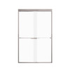 Transolid FBPT487608F-J-BN Frederick 45.75-47 in. W x 76 in. H Semi-Frameless Bypass Shower Door in Brushed Stainless with Frosted Glass