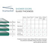 Transolid FBPT487608F-J-BN Frederick 45.75-47 in. W x 76 in. H Semi-Frameless Bypass Shower Door in Brushed Stainless with Frosted Glass