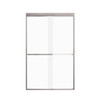 Transolid FBPT487608F-R-BN Frederick 45.75-47 in. W x 76 in. H Semi-Frameless Bypass Shower Door in Brushed Stainless with Frosted Glass