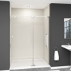 Transolid IPD607610C-R-PC Semi-frameless pivot shower door in polished chrome frame finish with smooth glass texture 56-in to 60-in W x 76-in H