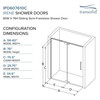Transolid IPD607610C-R-MB Semi-frameless pivot shower door in matte black frame finish with smooth glass texture 56-in to 60-in W x 76-in H