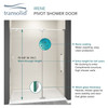 Transolid IPD367610C-J-PC Semi-frameless pivot shower door in polished chrome frame finish with smooth glass texture 32-in to 36-in W x 76-in H