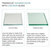 Transolid TPBT608010L-R-PC Frameless sliding shower door with fixed panel in polished chrome with low iron glass and Riley handles