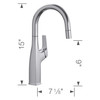 Blanco 442682 Rivana Bar Faucet 1.5 GPM in PVD Steel