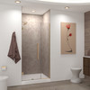 Transolid EHTB37257610C-T-CB Elizabeth 37-in W x 76-in H Hinged Shower Door in Champagne Bronze with Clear Glass