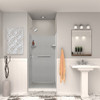 Transolid SWK363672-27V SaraMar 36-in x 36-in x 72-in Glue to Wall 3-Piece Shower Wall Trimmable Kit, Grey Beach Velvet