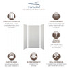 Transolid SWK363672-50V SaraMar 36-in x 36-in x 72-in Glue to Wall 3-Piece Shower Wall Trimmable Kit, Lunar Velvet