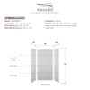Transolid SWK363672-50V SaraMar 36-in x 36-in x 72-in Glue to Wall 3-Piece Shower Wall Trimmable Kit, Lunar Velvet