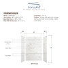 Transolid SWK483672-47V SaraMar 48-in x 36-in x 72-in Glue to Wall 3-Piece Shower Wall Trimmable Kit, White Venito Velvet