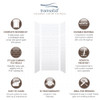 Transolid SWKX36367224-21 SaraMar 36-in x 36-in x 96-in Glue to Wall 6-Piece Shower Wall Trimmable Kit with Extension, White