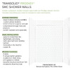Transolid Prodigy PWKX60368412-431 60" x 36" x 96-in Glue to Wall 6-Piece Shower Wall Trimmable Kit Herringbone Tile, in White