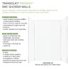 Transolid Prodigy PWK603696-431 60" x 36" x 96" Glue to Wall 3-Piece Shower Wall Trimmable Kit Herringbone Tile, in White